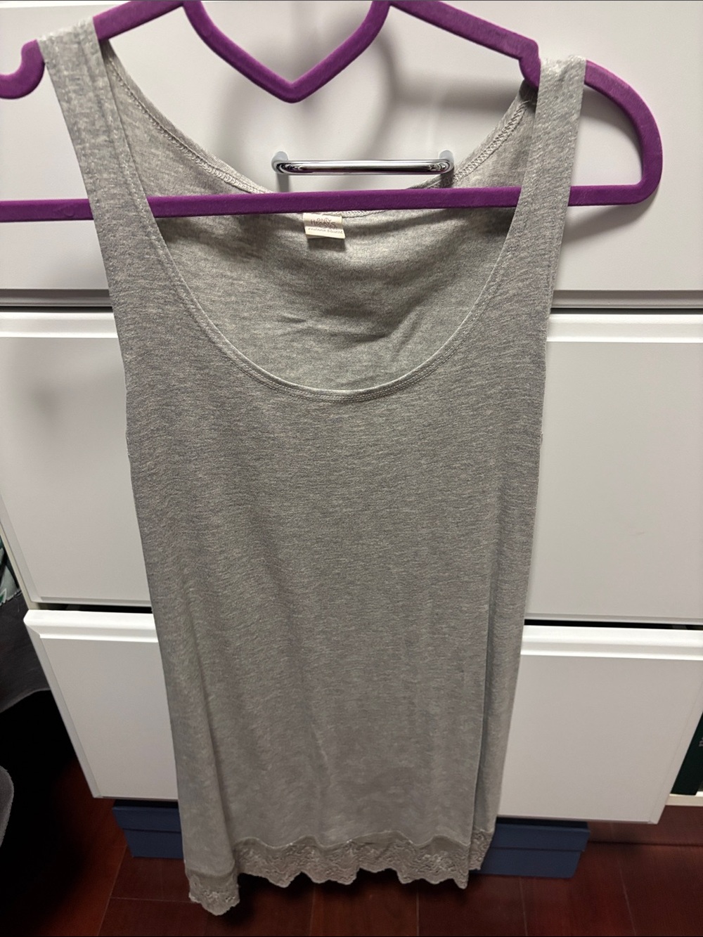 Women’s Casual Scoop Neck Tank Top long Light Gray